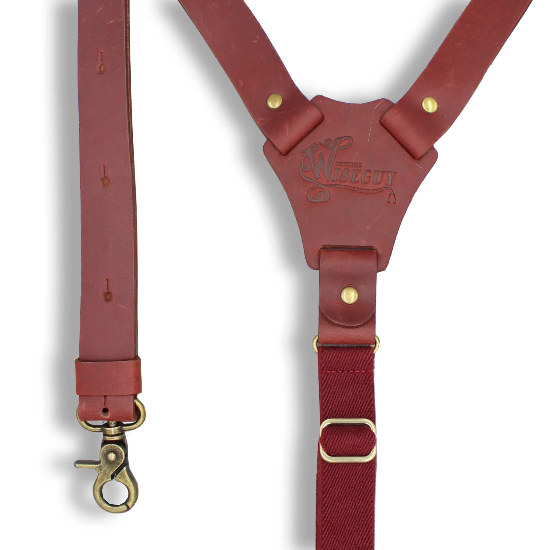 Crazy Horse Flex Burgundy Oxblood Skinny Suspenders No. F2117